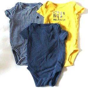 6 pack of Carters, Baby Gap and H&M onesies